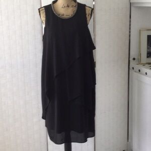Black Dress by She’s beads around the neckline size 16 New.       #38